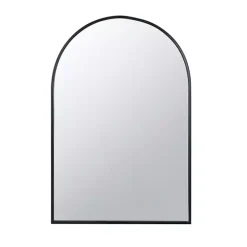 Black Long Arched Wall Mirror