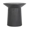 Black Mango Wood Round Pedestal Accent Table