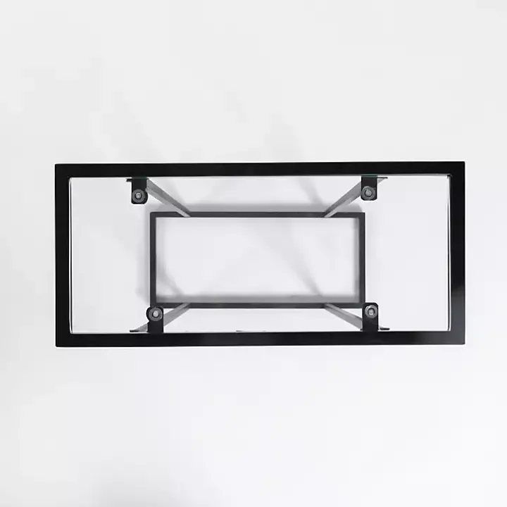 Black Metal and Glass Rectangular Accent Table