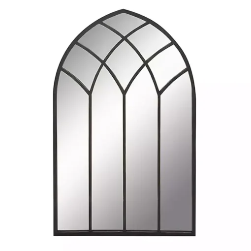 Black Metal Arch Framed Mirror