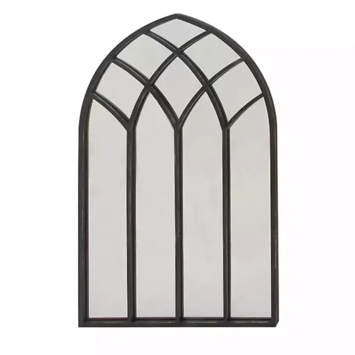 Black Metal Arch Framed Mirror