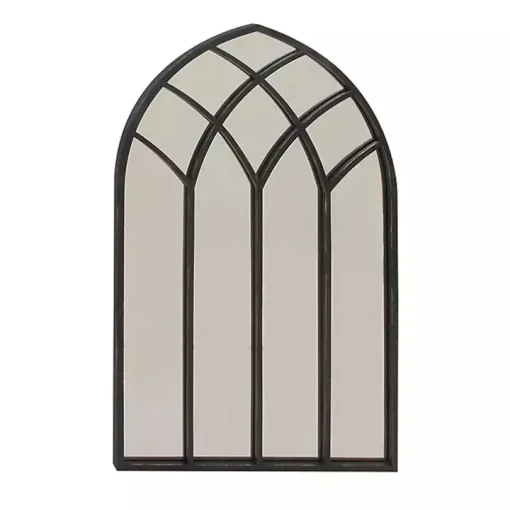 Black Metal Arch Framed Mirror