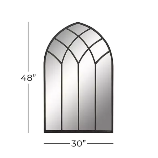 Black Metal Arch Framed Mirror