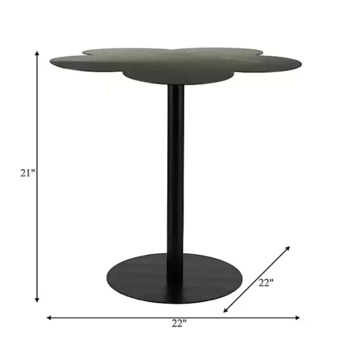 Black Metal Clover Accent Table