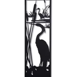 Black Metal Egrets II Wall Plaque