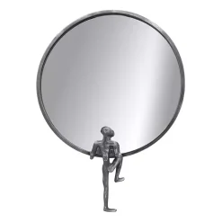 Black Metal Figure Wall Mirror