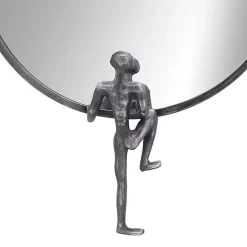 Black Metal Figure Wall Mirror