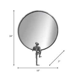 Black Metal Figure Wall Mirror