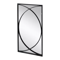 Black Metal Geometric Wall Mirrors, Set of 3