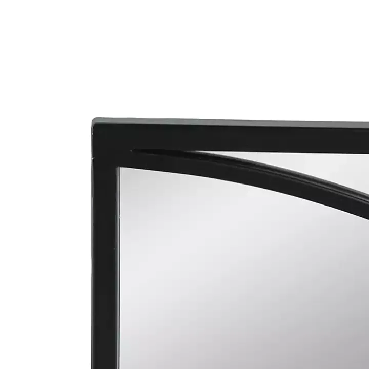 Black Metal Geometric Wall Mirrors, Set of 3