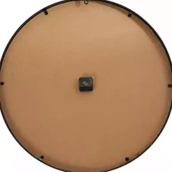 Black Metal Natural Wood Wall Clock