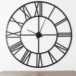 Black Metal Open Face Aiden Wall Clock
