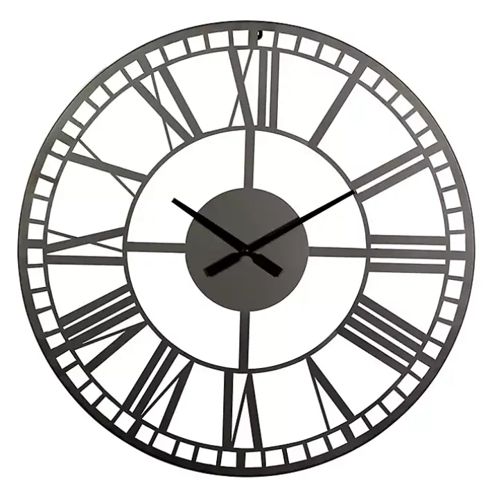Black Metal Open Frame Wall Clock