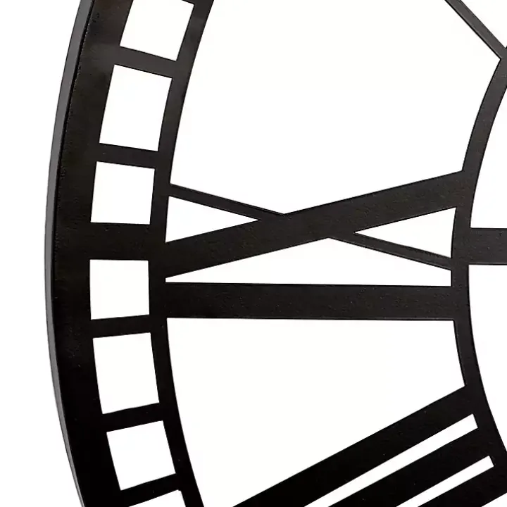 Black Metal Open Frame Wall Clock