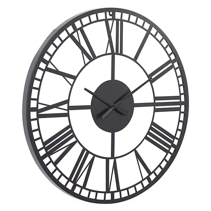 Black Metal Open Frame Wall Clock