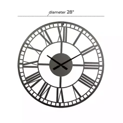 Black Metal Open Frame Wall Clock