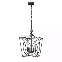 Black Metal Open Swirl Pendant Light