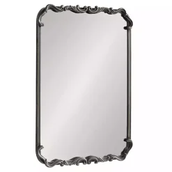 Black Metal Ornamental Wall Mirror