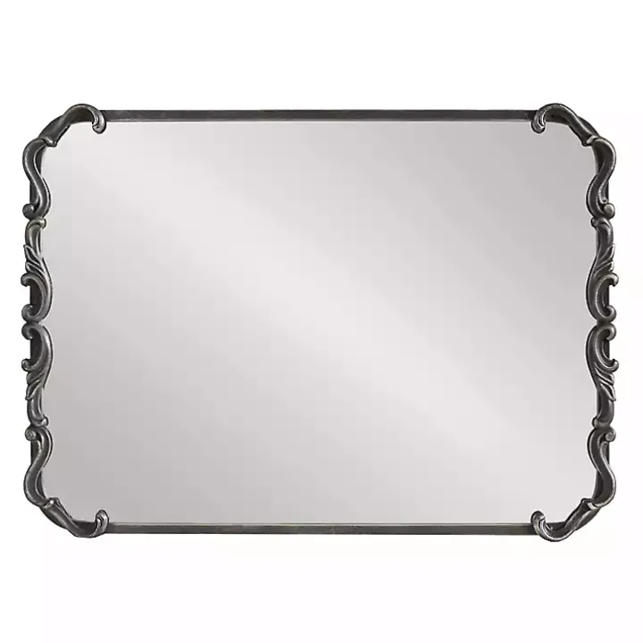 Black Metal Ornamental Wall Mirror