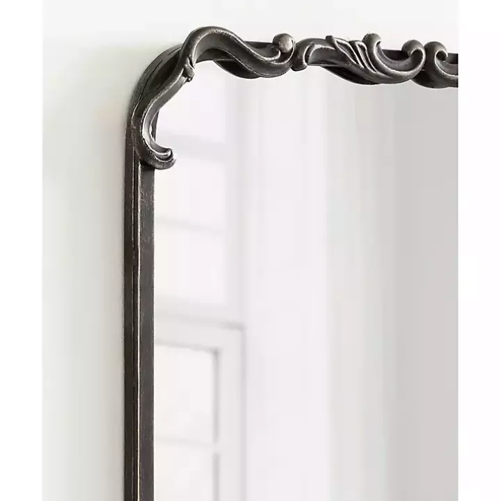 Black Metal Ornamental Wall Mirror