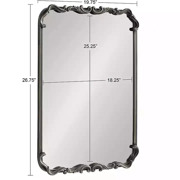 Black Metal Ornamental Wall Mirror