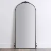 Black Metal Ornate Arch Large Mirror