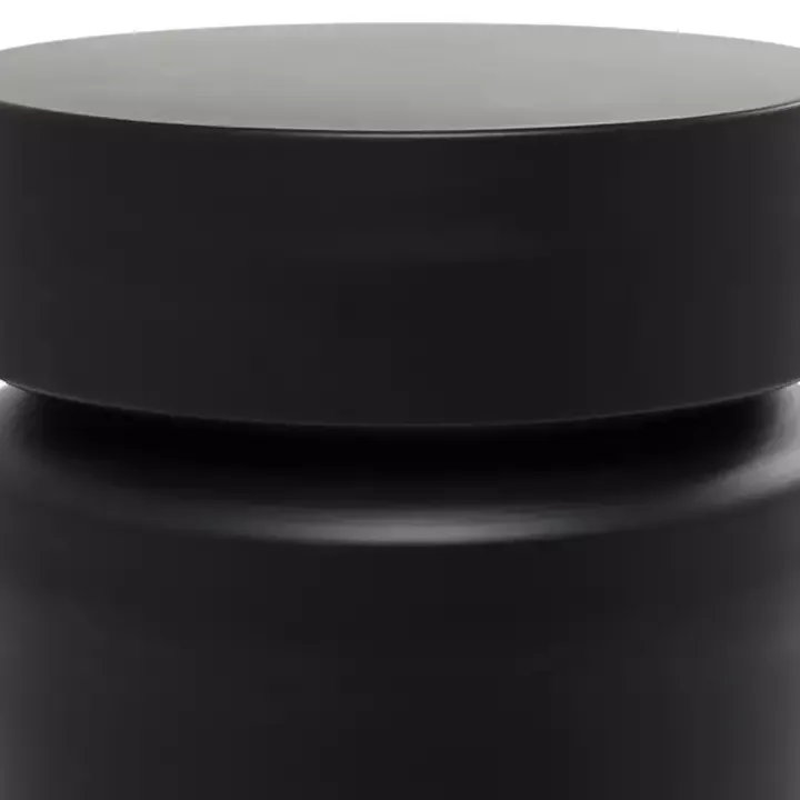 Black Metal Round Drum Accent Table