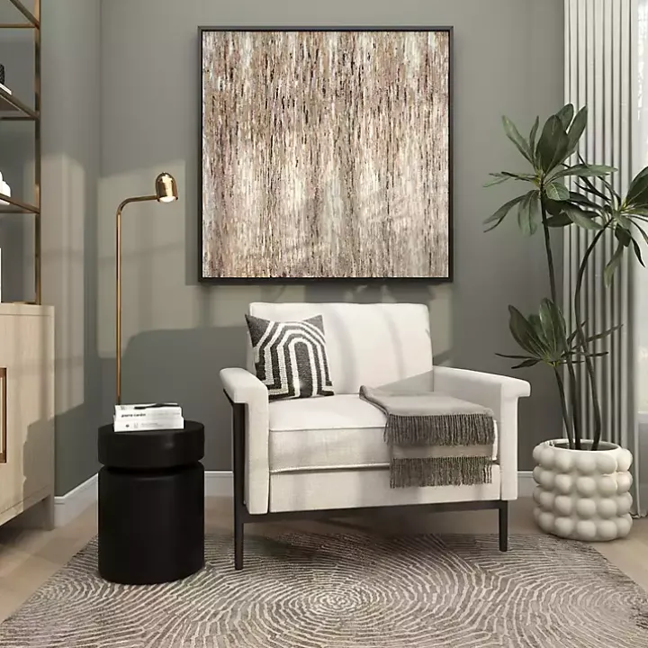 Black Metal Round Drum Accent Table