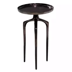 Black Metal Round Tripod Accent Table