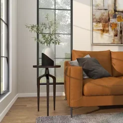 Black Metal Round Tripod Accent Table