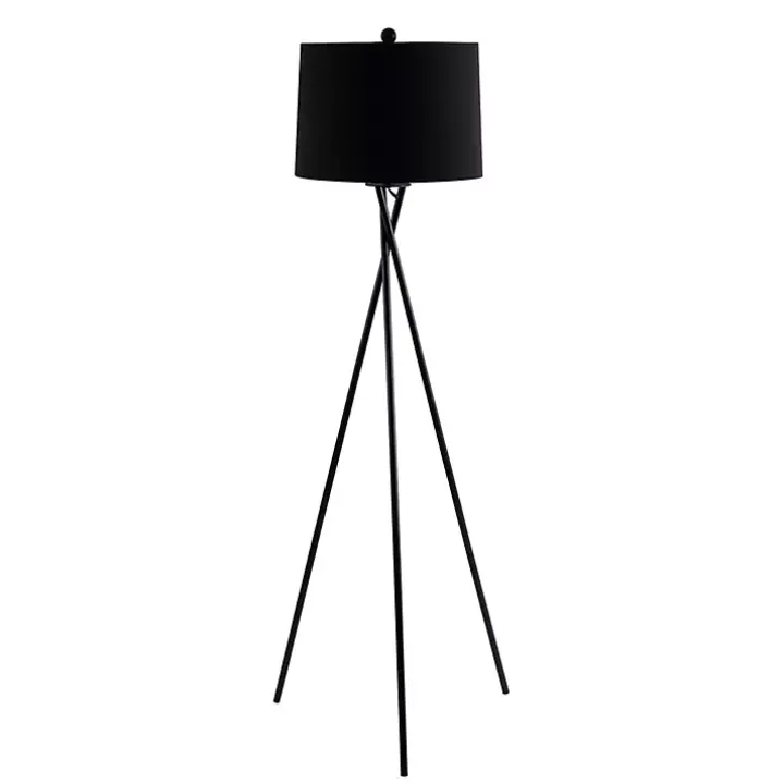 Black Metal Tripod Twist Floor Lamp