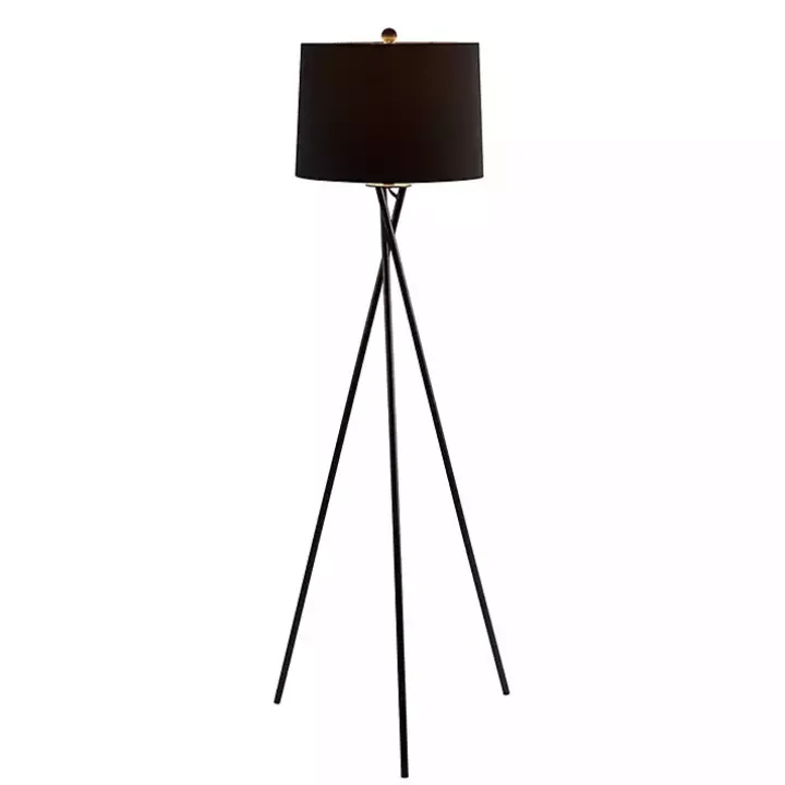 Black Metal Tripod Twist Floor Lamp