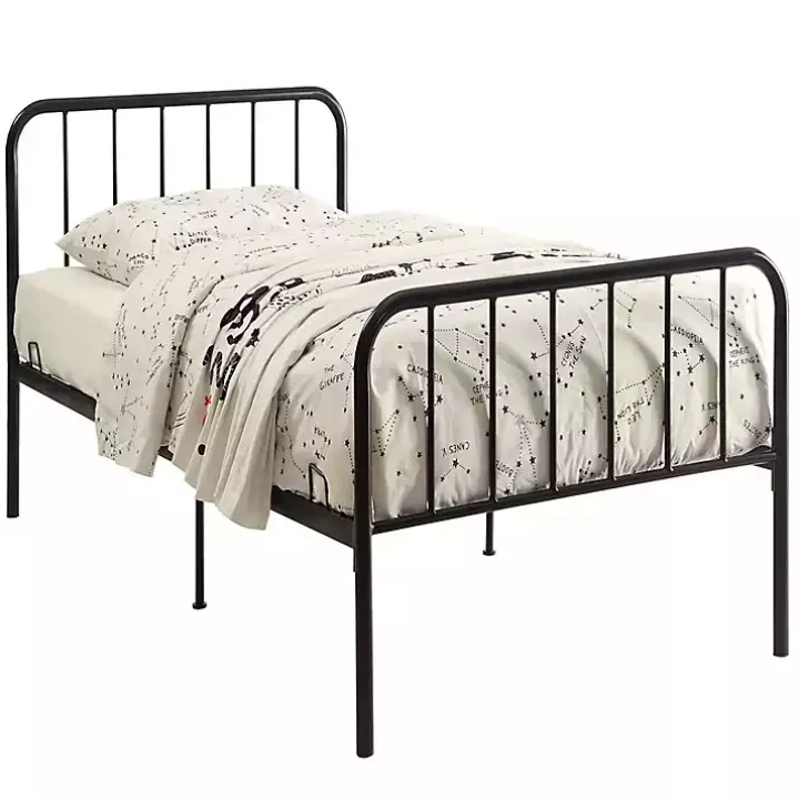 Black Metal Twin Bed in a Box