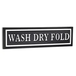 Black Metal Wash Dry Fold Wall Sign