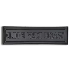 Black Metal Wash Dry Fold Wall Sign