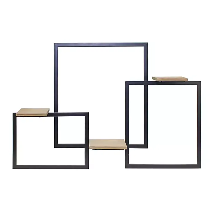 Black Modern Geometric Wall Shelves