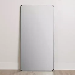 Black Nouveau Linear Leaner Mirror