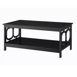 Black Octagon Single Shelf Coffee Table