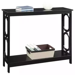 Black Octagon Single Shelf Console Table