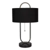 Black Open Metal Loop Table Lamp