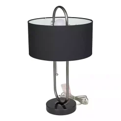 Black Open Metal Loop Table Lamp