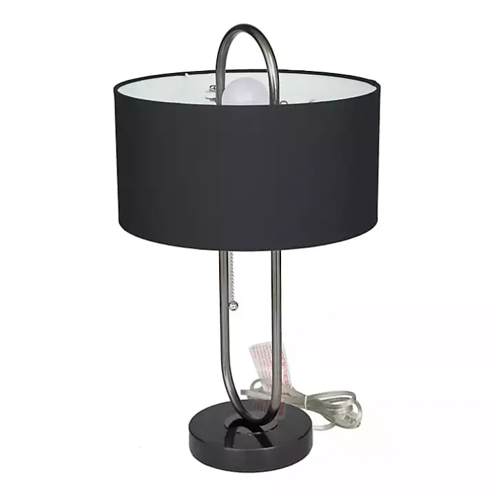 Black Open Metal Loop Table Lamp