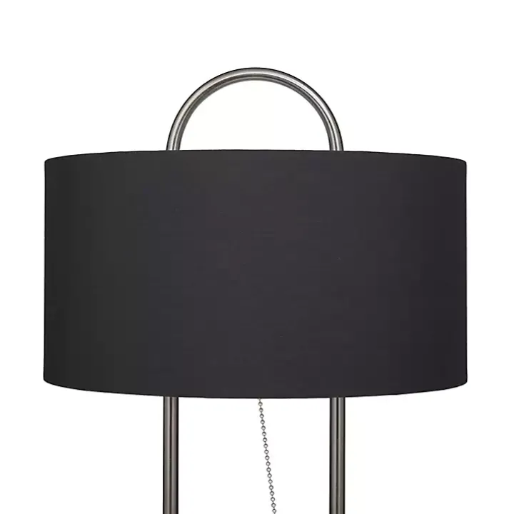 Black Open Metal Loop Table Lamp