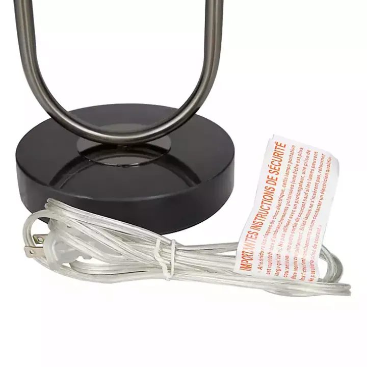 Black Open Metal Loop Table Lamp