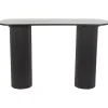 Black Ribbed Pillars Console Table