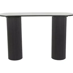 Black Ribbed Pillars Console Table