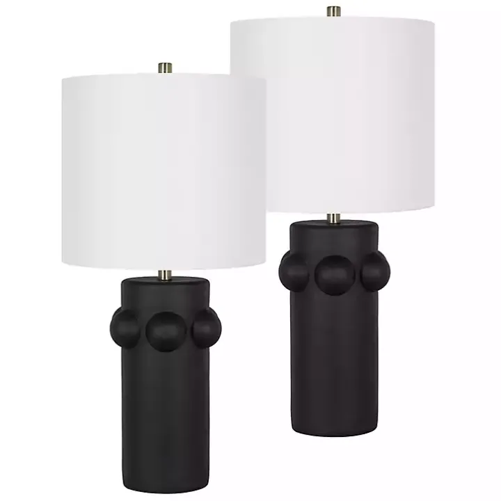 Black Robust Table Lamps, Set of 2