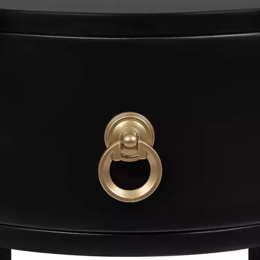 Black Round Decklyn Accent Table