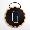 Black Scalloped Monogram G Wall Plaque