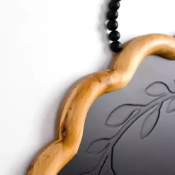 Black Scalloped Monogram P Wall Plaque